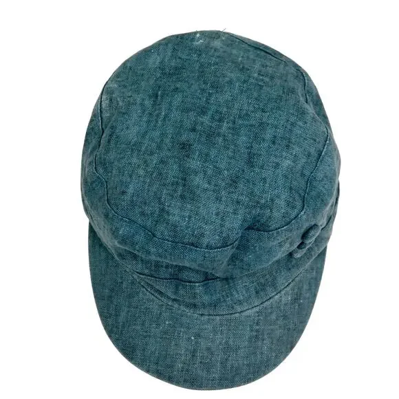 Toucan Collection Vintage Y2k Blue Chambray Denim Newsboy Cap Hat - Picture 3 of 6